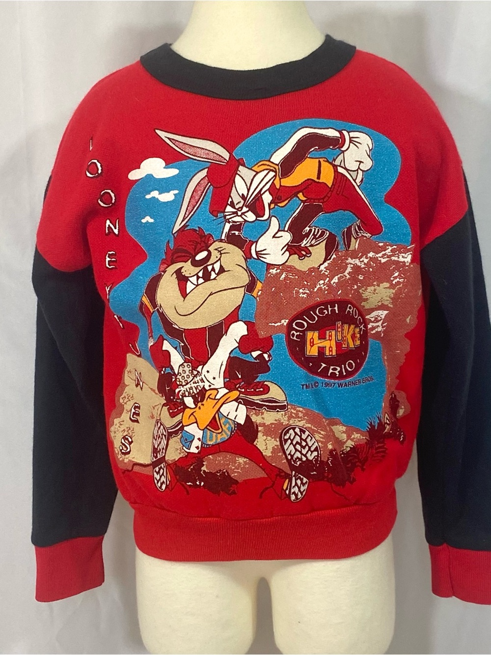 Vintage 90’s Looney Tunes Bugs Bunny Taz & Daffy Sweatshirt Size 5 - Picture 2 of 7